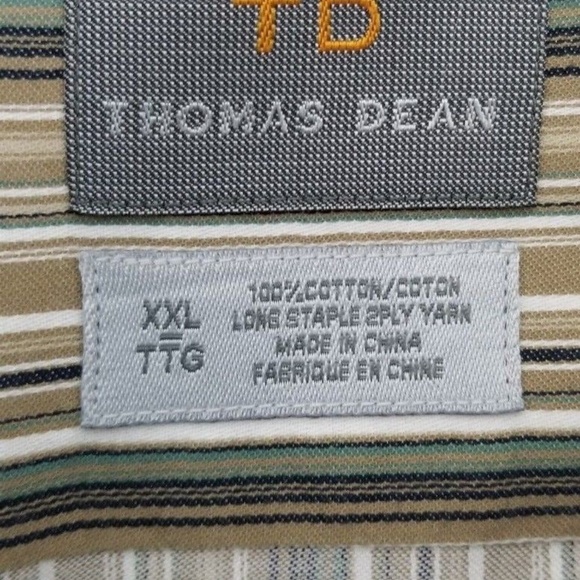 Thomas Dean Mens Long Sleeve Button Down Shirt XXL - Picture 3 of 7